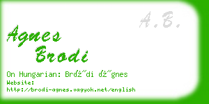 agnes brodi business card